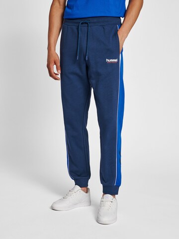 Hummel Tapered Pants in Blue: front