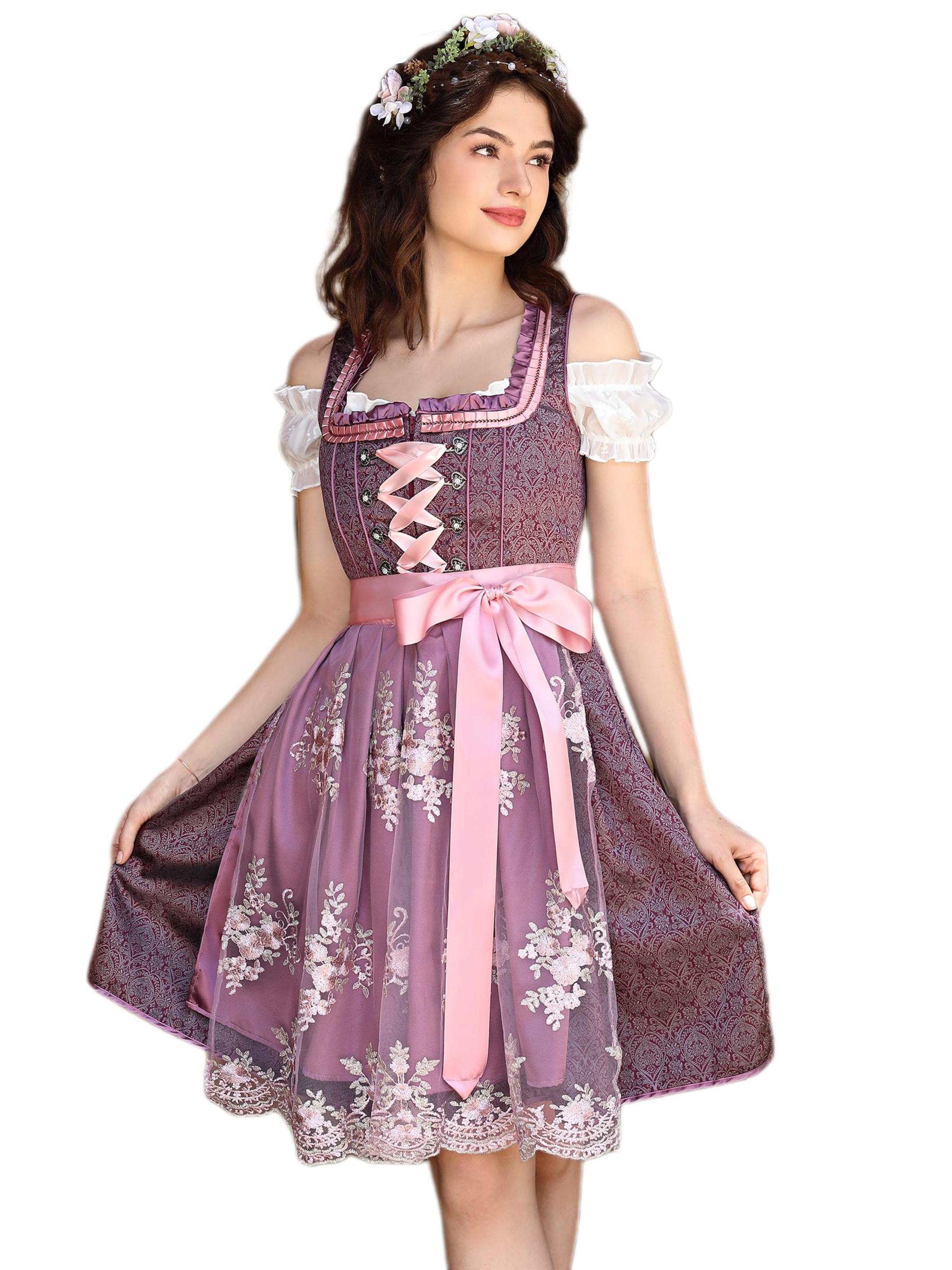 Yesfashion Dirndl in Pink: front