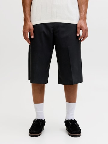 aprel - Pierna ancha Pantalón de pinzas en negro: frente