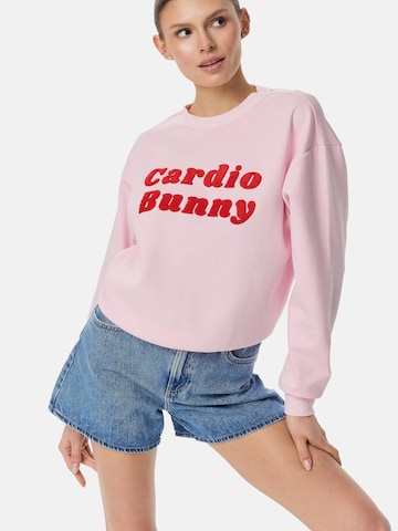 Cardio Bunny Sweatshirt 'RETRO LOGO' in Pink: front