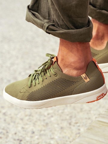SAOLA Lace-up shoe 'Cannon Knit 2.0 M Olive' in Green