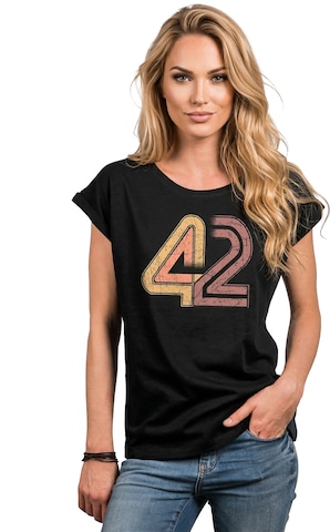 MAKAYA Shirt '42 The Answer' in Black: front