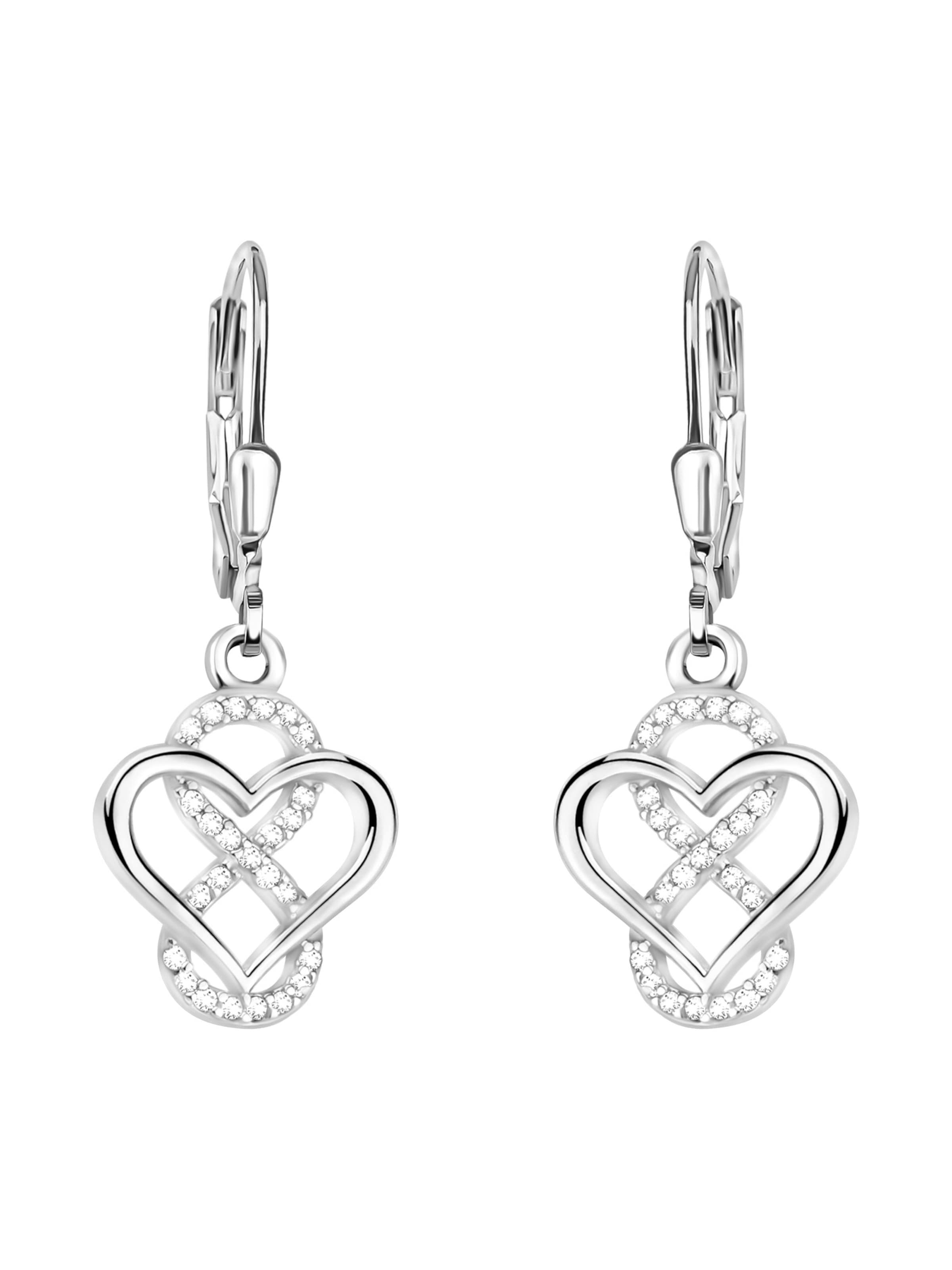Sofia Milani Ohrringe 'Heart Infinity'‌‌ in Silber: Vorderseite
