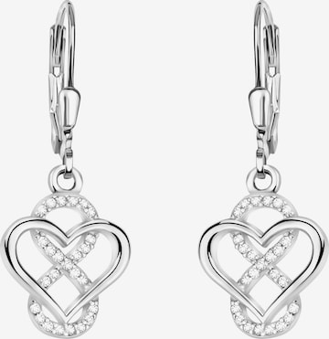 Sofia Milani Ohrringe 'Heart Infinity' in Silber: Vorderseite