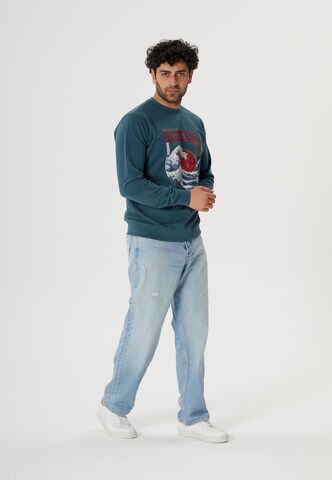 Oldskull Sweatshirt 'Asian Big W Vintage Logo Graphic' in Groen