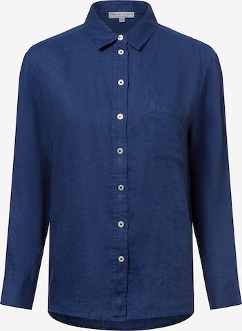 Marie Lund Leinenbluse in Blau: Vorderseite
