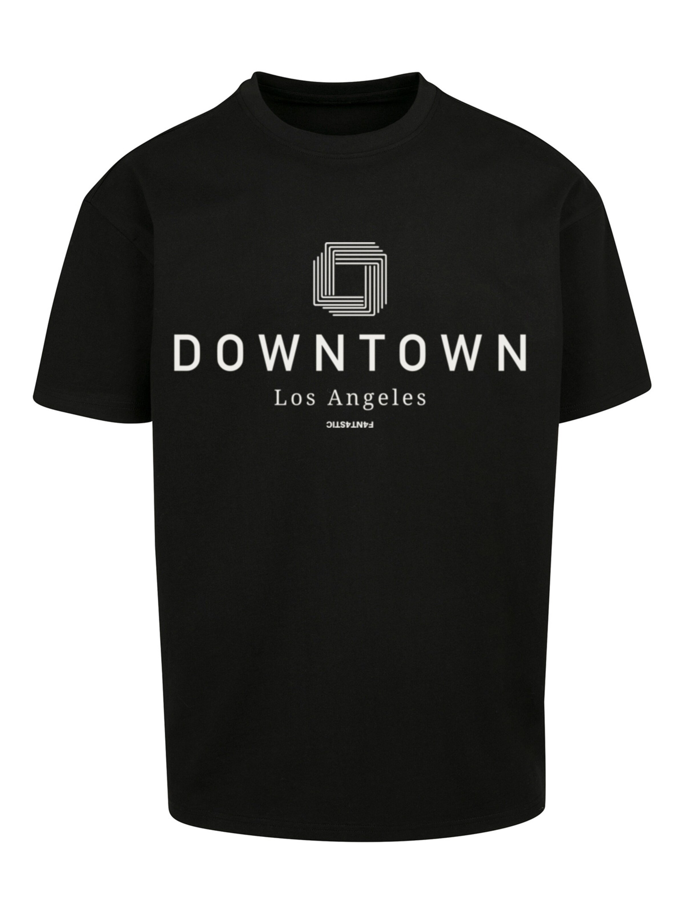 F4NT4STIC Shirt 'Downtown LA' in Schwarz: Vorderseite