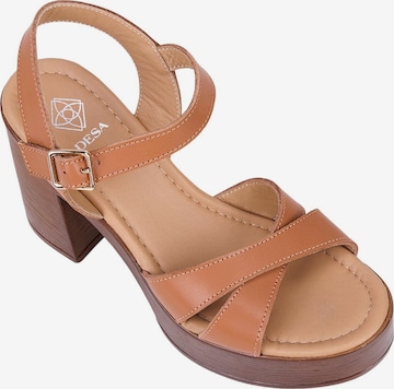 Desa Strap Sandals 'Sandalen mit Blockabsatz' in Brown: front