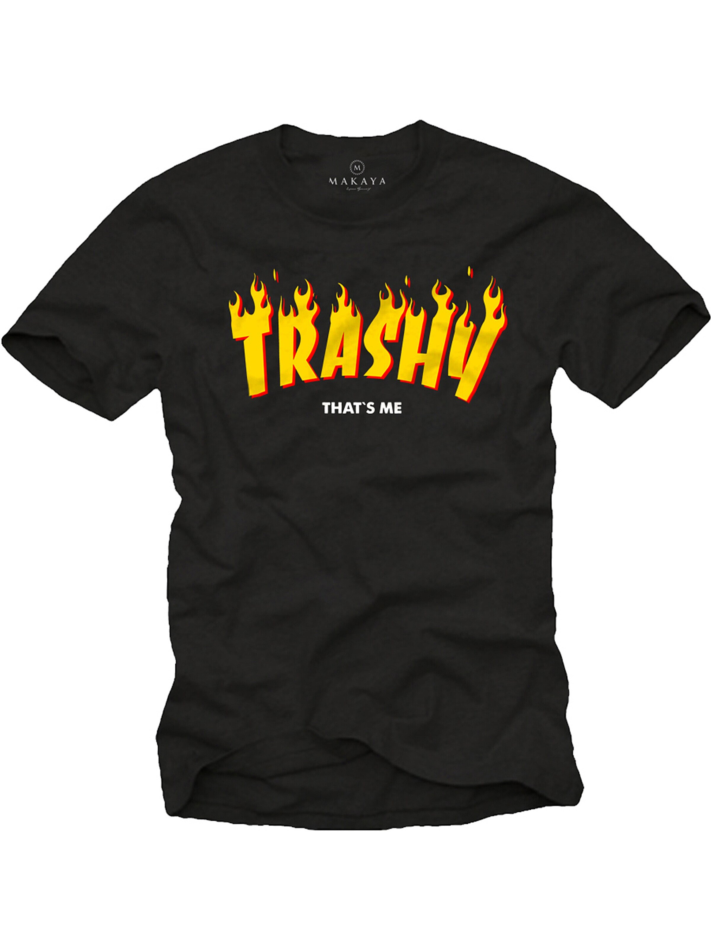 MAKAYA Shirt 'Trashy' in Black: front