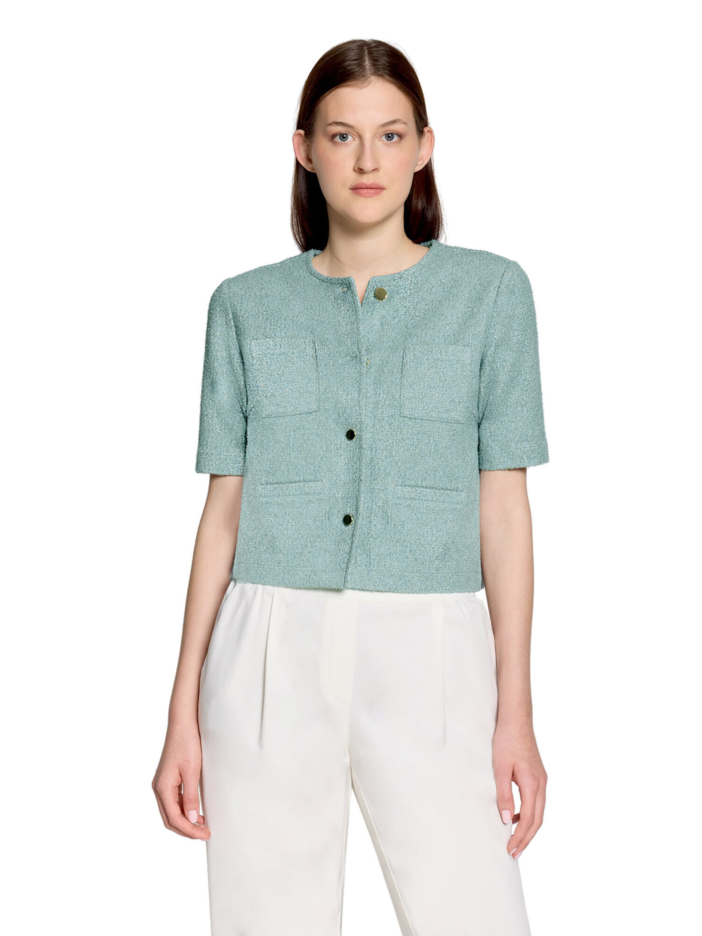 Betty Barclay Sweatjacke langarm in Grün: Vorderseite