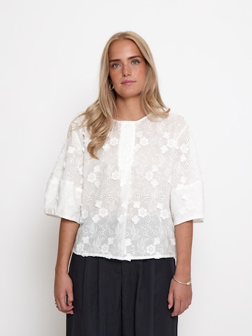 Chemisier 'Odessa' Peppercorn en blanc : devant
