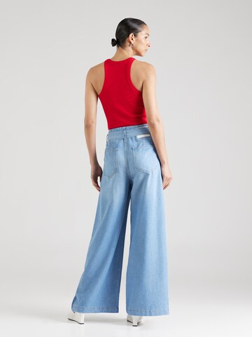 SCOTCH & SODA Wide Leg Jeans med lægfolder 'The Daze' i blå