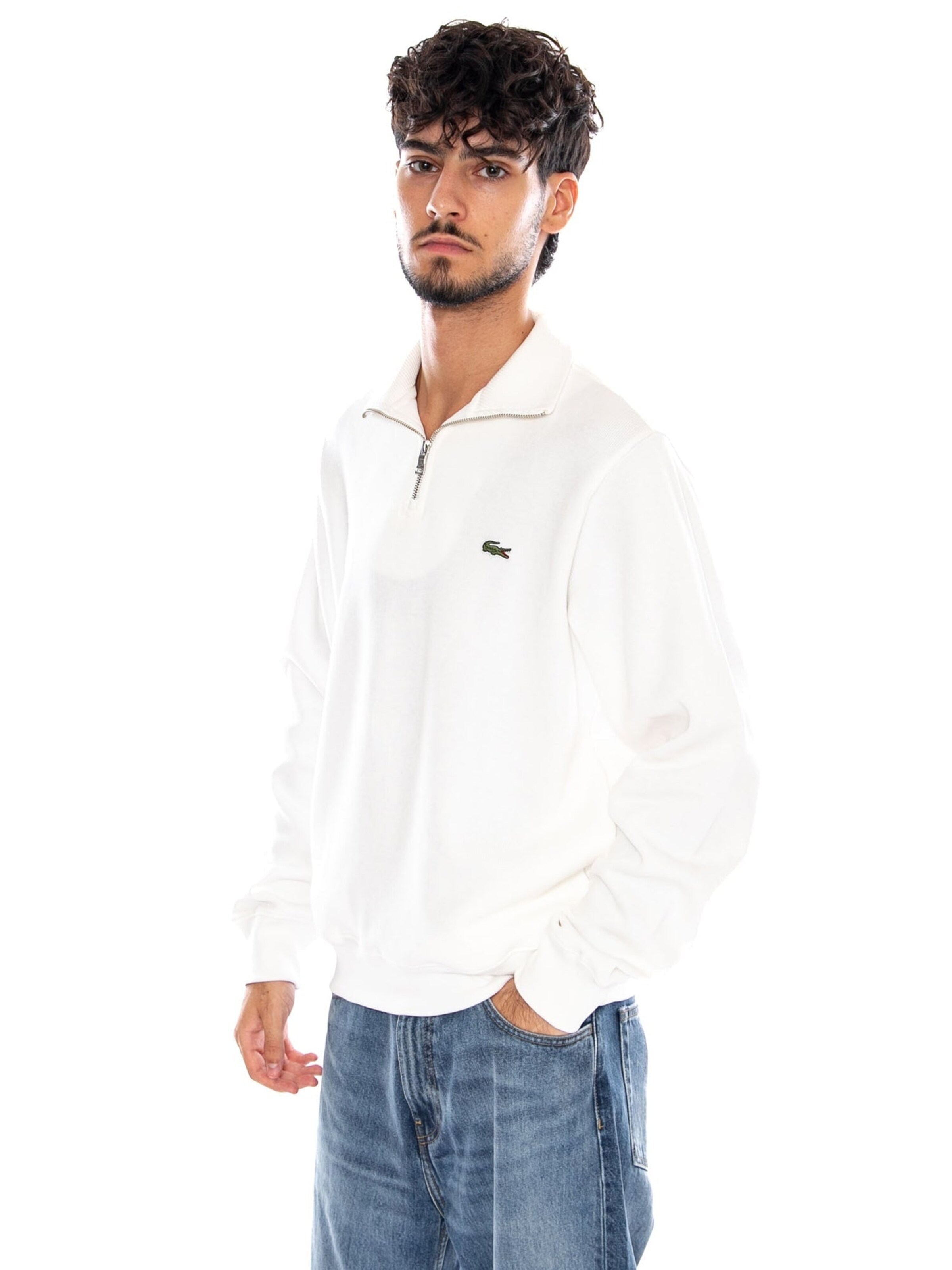 Felpa 'SWEATSHIRT WHITE' di LACOSTE in bianco
