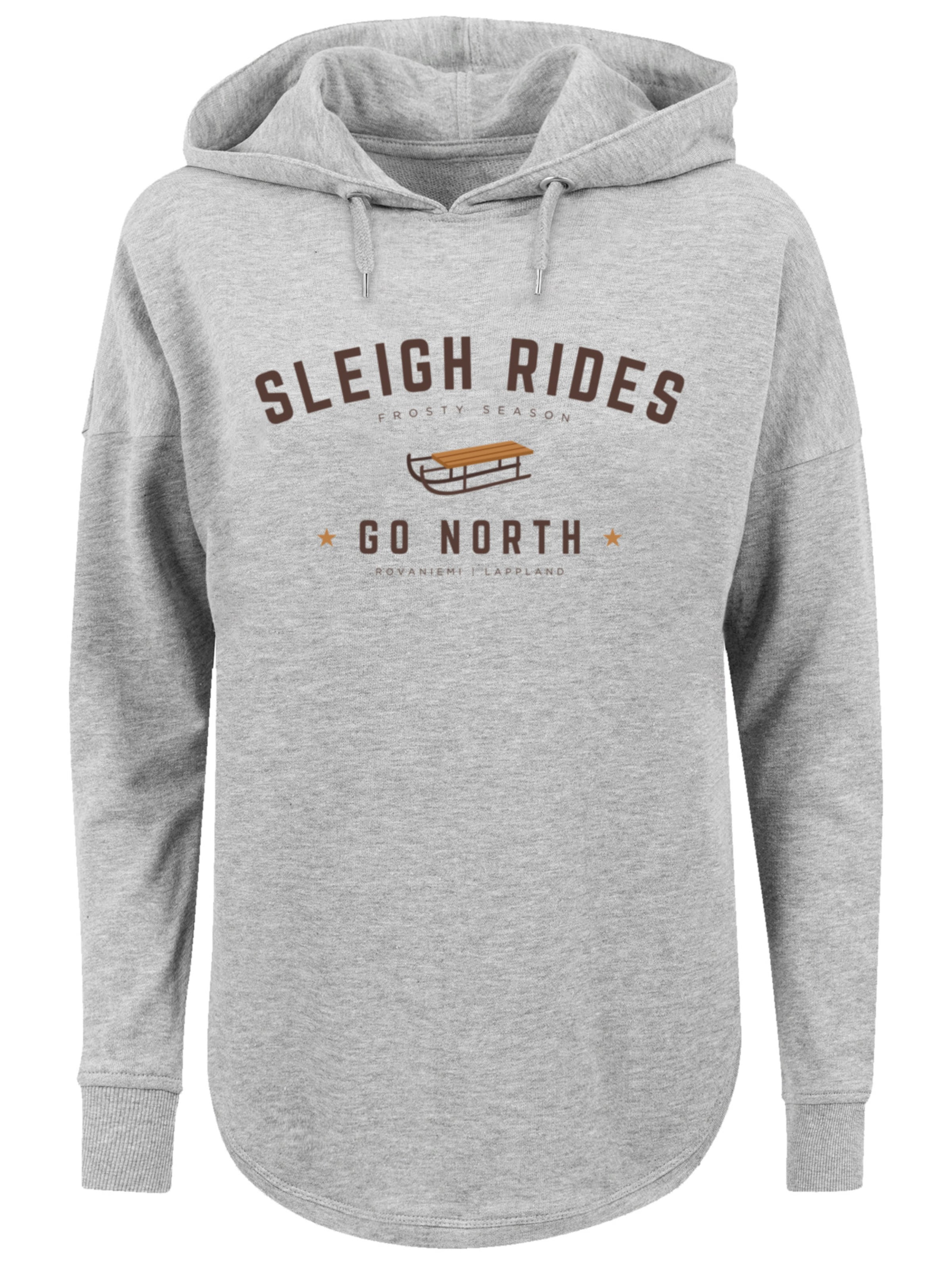 Sweat-shirt 'Schlittenfahren Weihnachten' F4NT4STIC en gris : devant