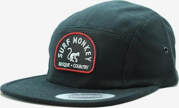 Surf Monkey Athletic Cap in Black: front