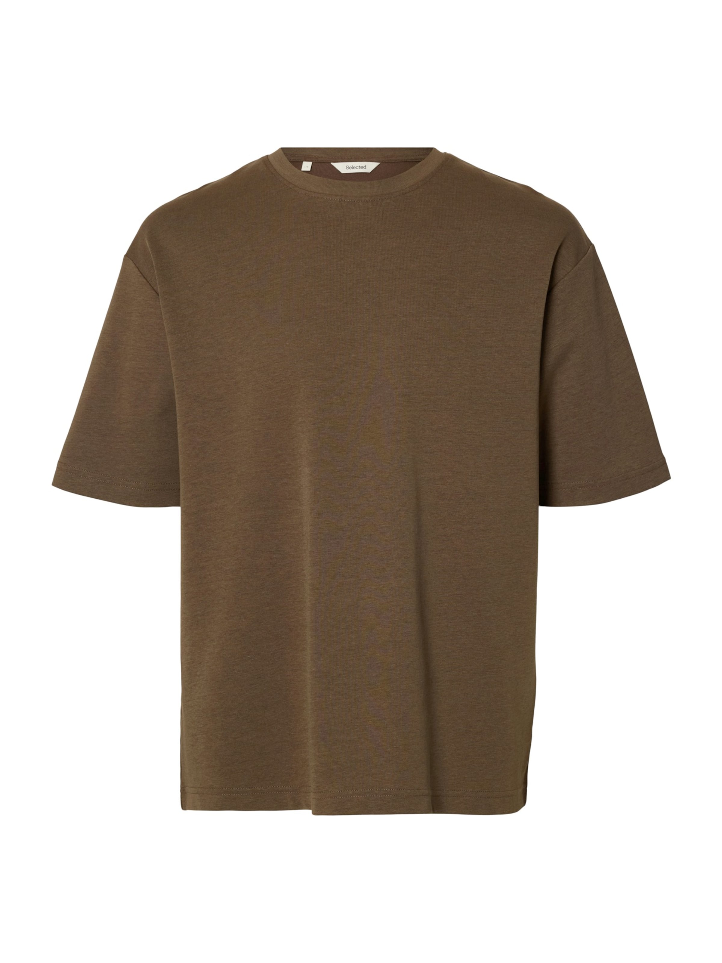 SELECTED T-Shirt 'SLHOSCAR' in Braun: Vorderseite