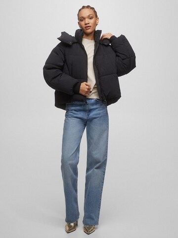 Pull&Bear Winter Jacket in Black