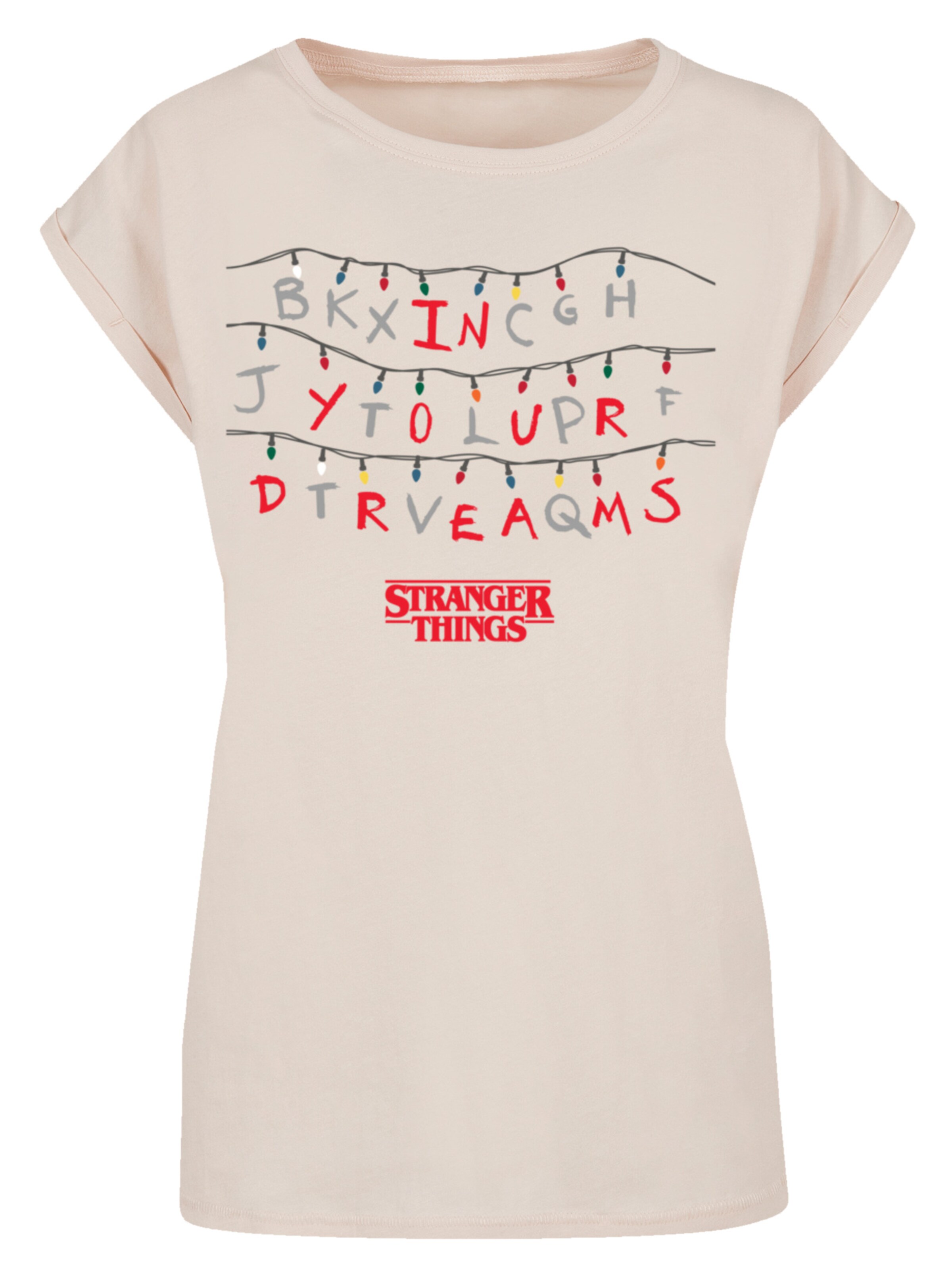 F4NT4STIC T-Shirt 'Stranger Things In Your Dreams Netflix TV Series' in Beige: Vorderseite
