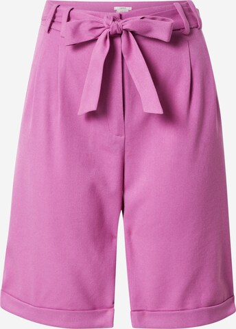 ESPRIT - regular Pantalón plisado en rosa: frente