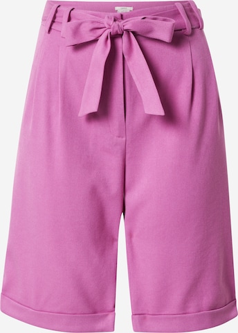 ESPRIT - regular Pantalón plisado en rosa: frente
