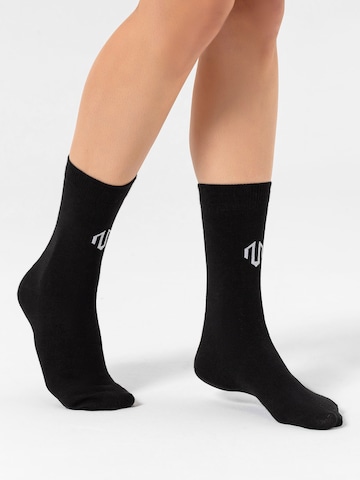 MOROTAI - Meias de desporto ' Brand Logo Crew Socks ' em preto