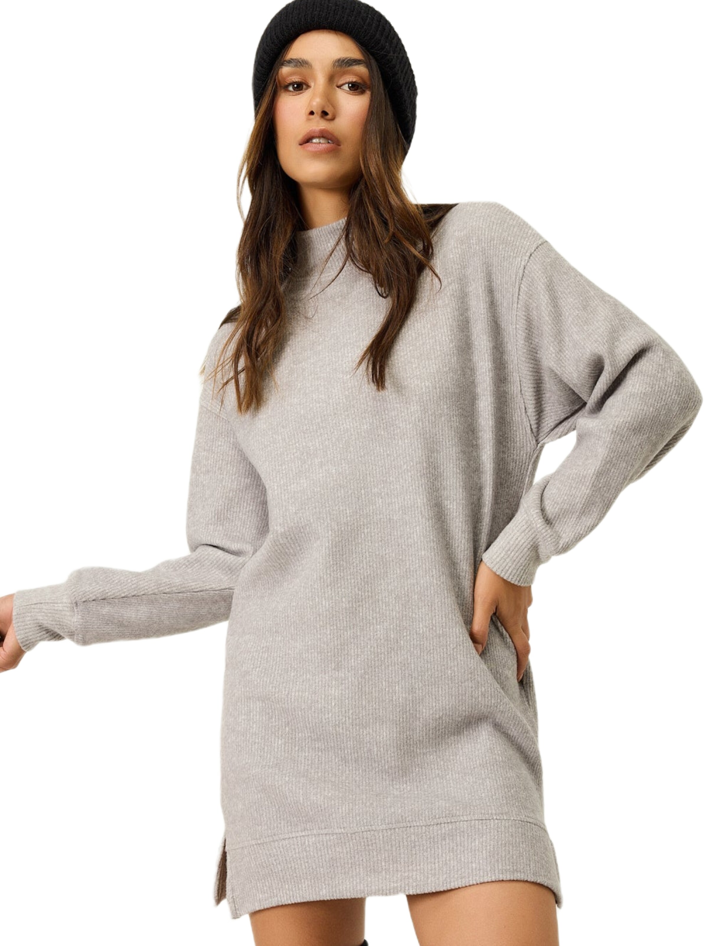 No Matter What Gebreide jurk in Grijs