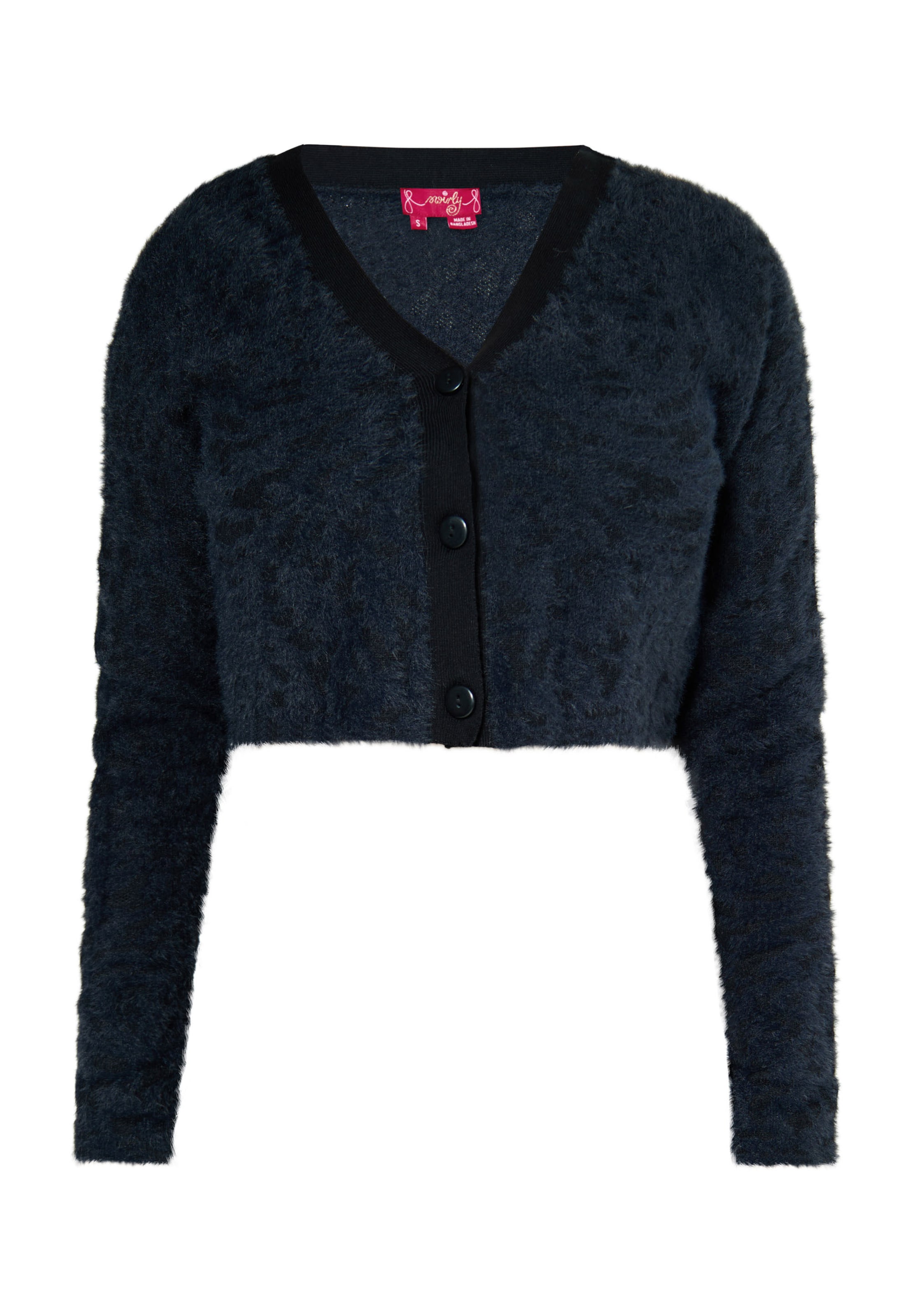 swirly Πλεκτή ζακέτα σε μαύρο: μπροστά