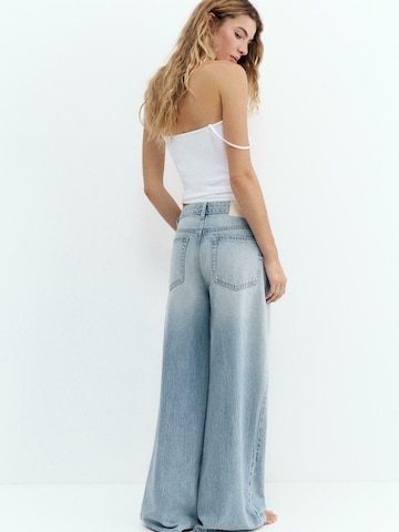 Wide Leg Jean Pull&Bear en bleu