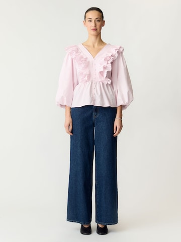 YAS Blouse 'YASRuna' in Roze: voorkant