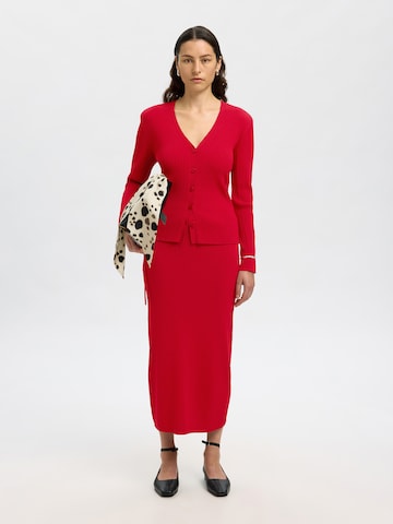 SELECTED Strickjacke 'SLFCARLY' in Rot