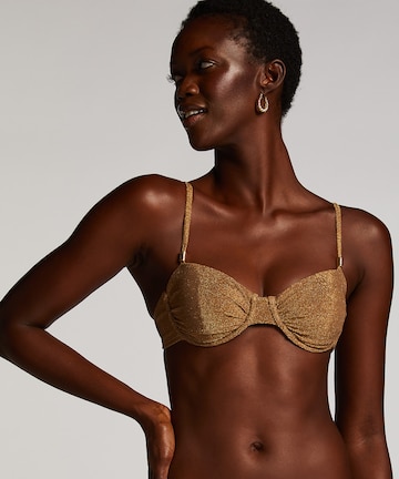 Hunkemöller Balconette Bikini Top ' Goldie Shimmer' in Gold: front