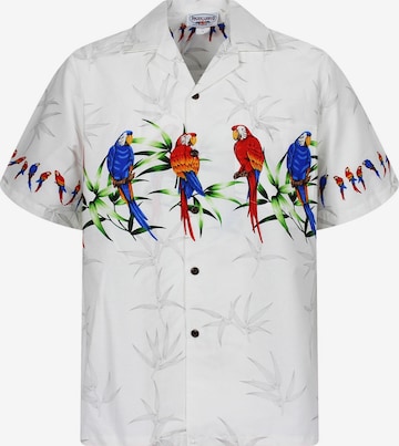 Pacific Legend Button Up Shirt 'Papagei' in White: front