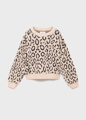 MANGO KIDS Sweater 'Meow' in Beige