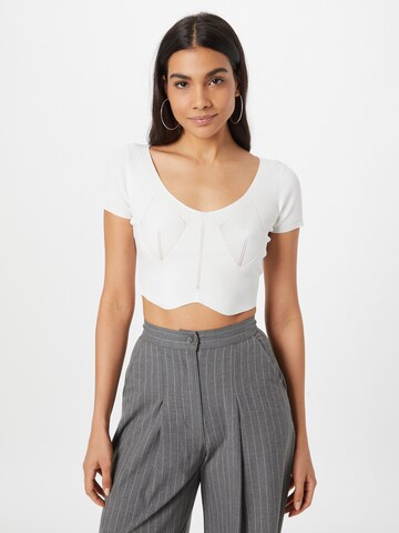Tally Weijl Knitted Top in White: front