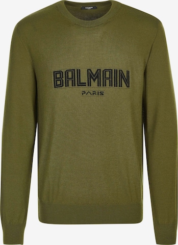 Pull-over Balmain en vert : devant