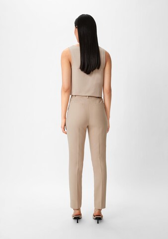 COMMA Regular Pleat-Front Pants in Beige: back