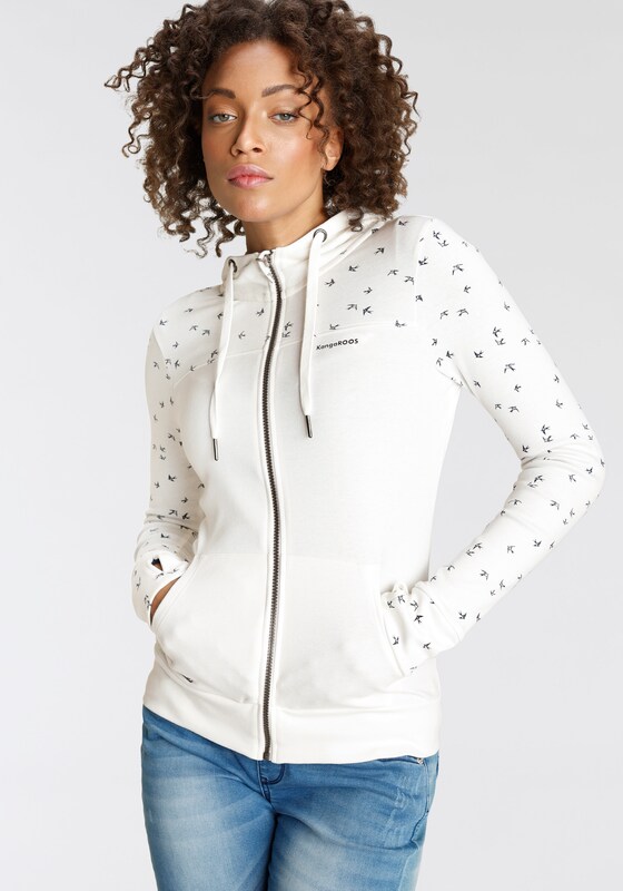 KangaROOS Zip-Up Hoodie in White