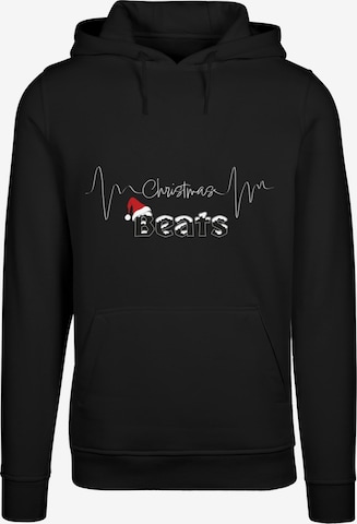 Merchcode Sweatshirt ' Christmas Beats' in Zwart: voorkant