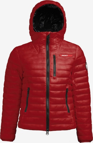 JACK1T Jacke ' SATEL1TE Kapuzen-Daunenjacke 2.0 ' in Rot: Vorderseite