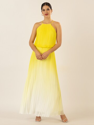 APART langes Plisseekleid in Gelb