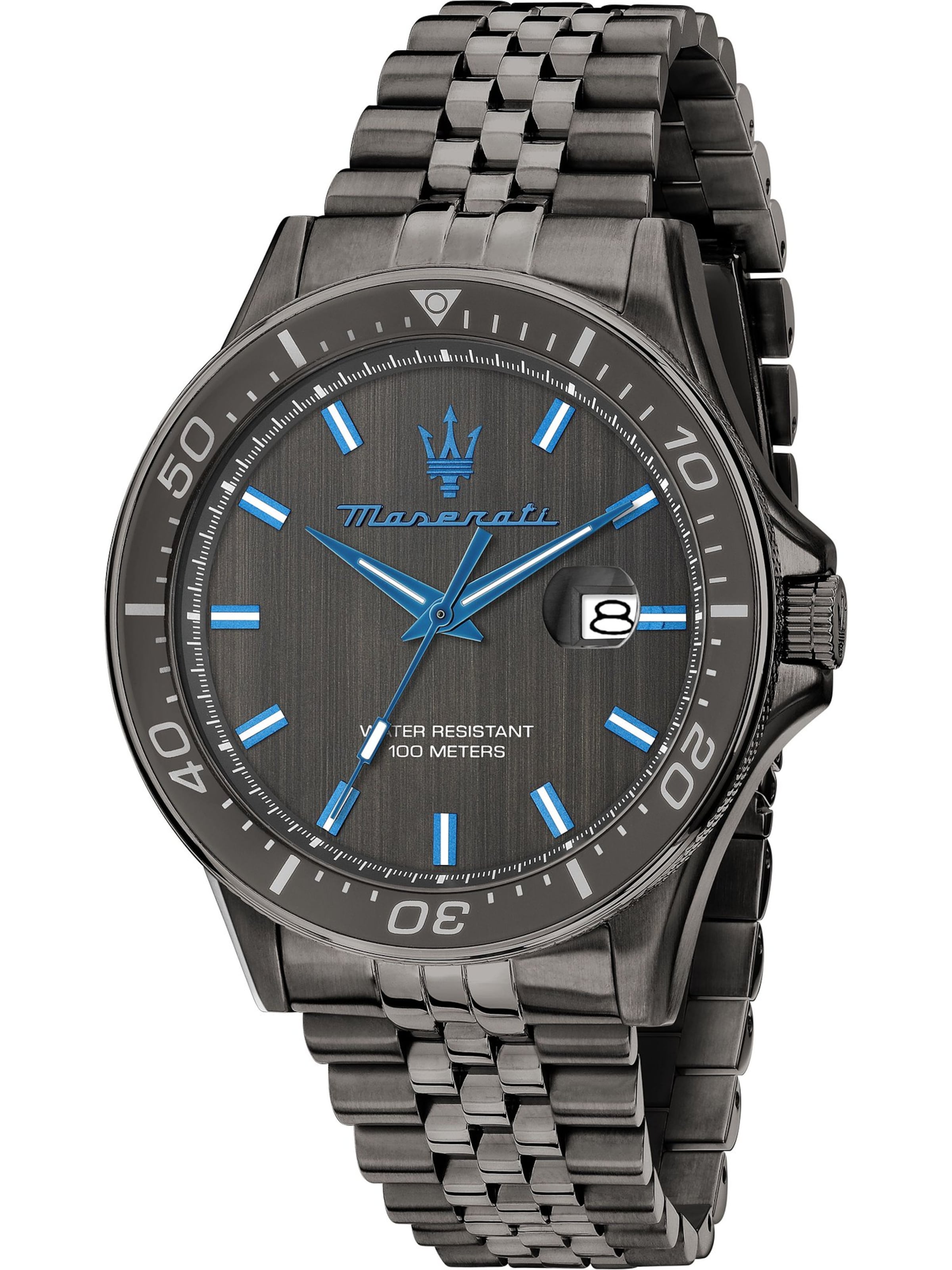 Maserati Uhr in Grau: Vorderseite