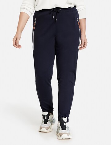 SAMOON Slim fit Pants in Blue: front