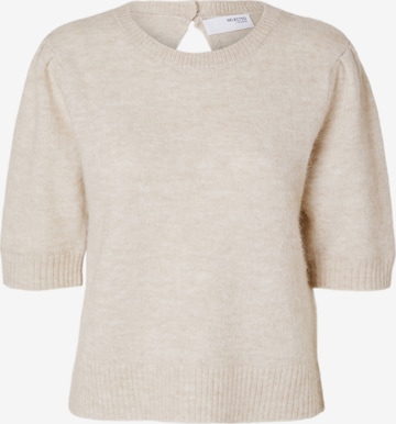 Pull-over 'LULU' SELECTED en beige : devant