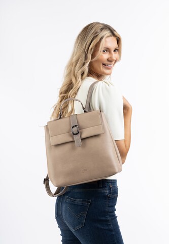 Usha Backpack in Beige: front