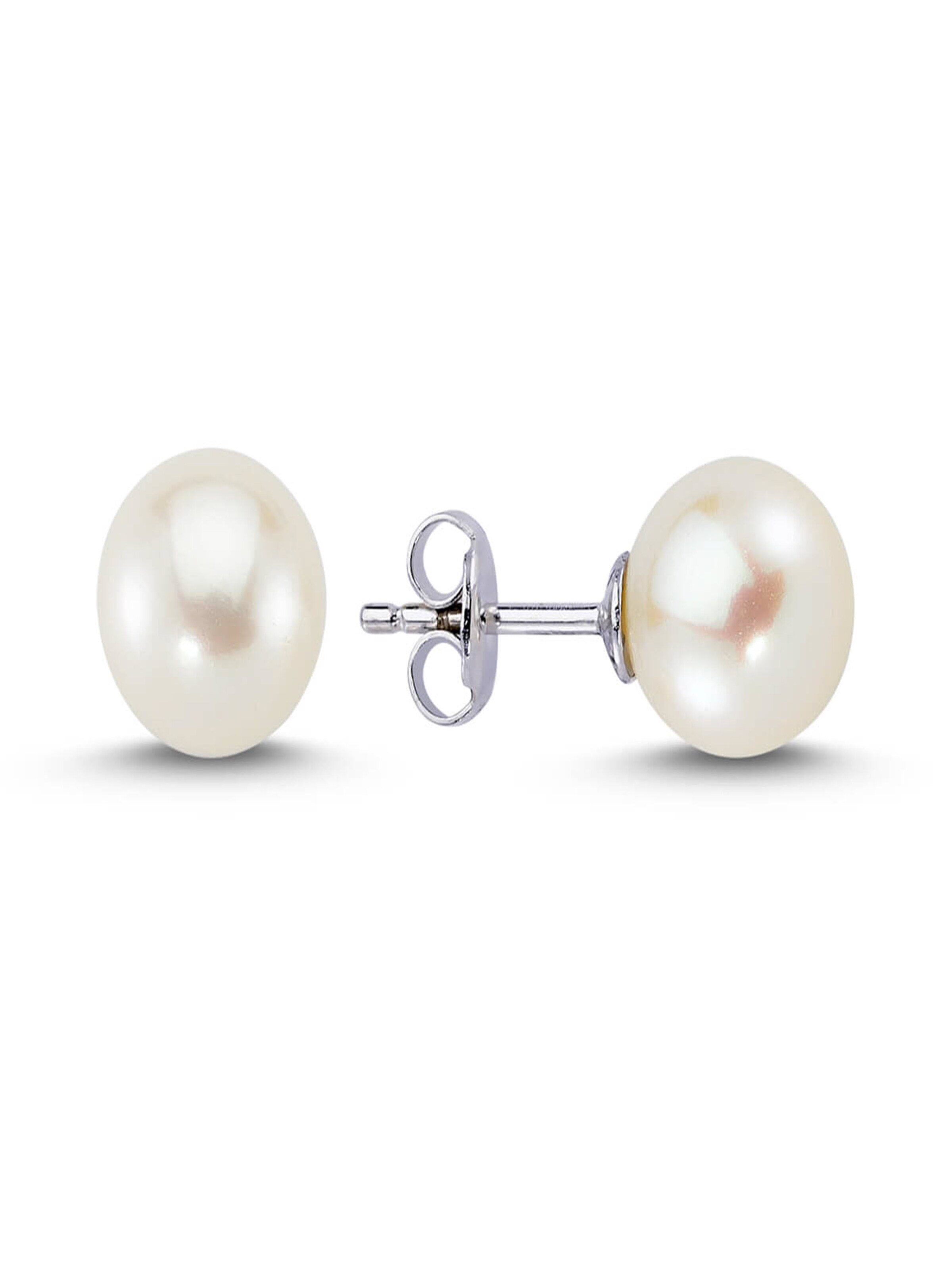 EinStein Diamant Earrings 'Perle Ohrstecker 14 Karat Weißgold' in Gold: front