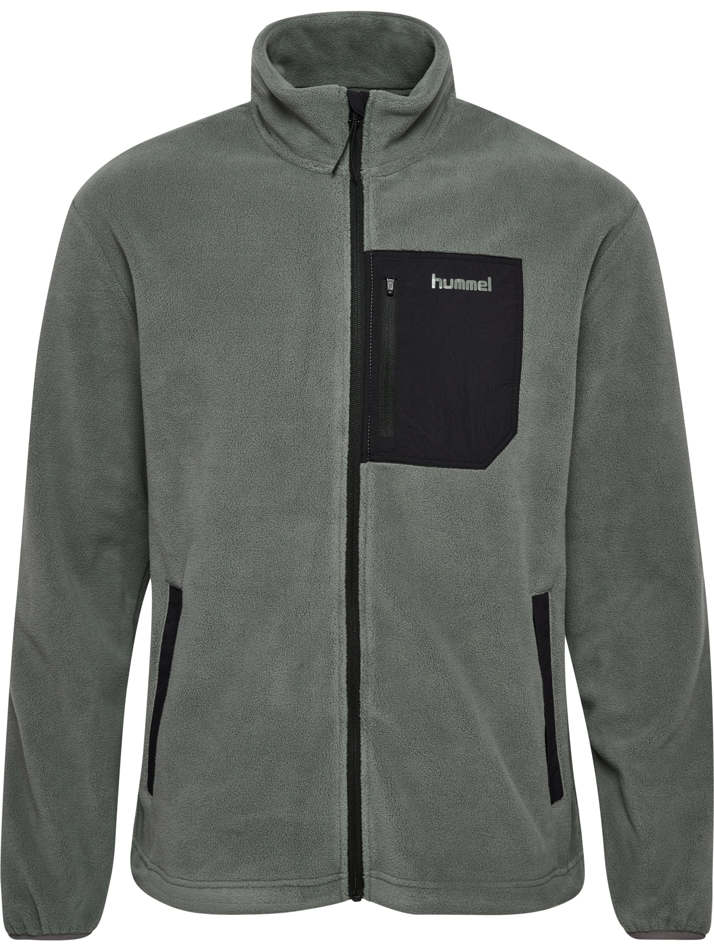 Hummel Fleece jas in Grijs: voorkant