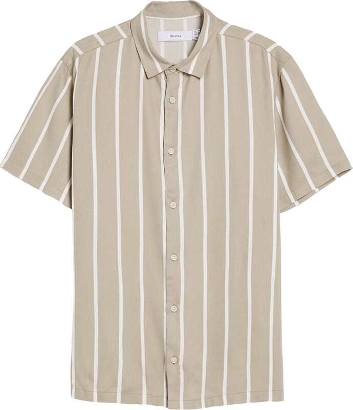 Bershka Regular Fit Hemd in Beige YR5838 Bershka Regular Fit Hemd in Beige YR5838