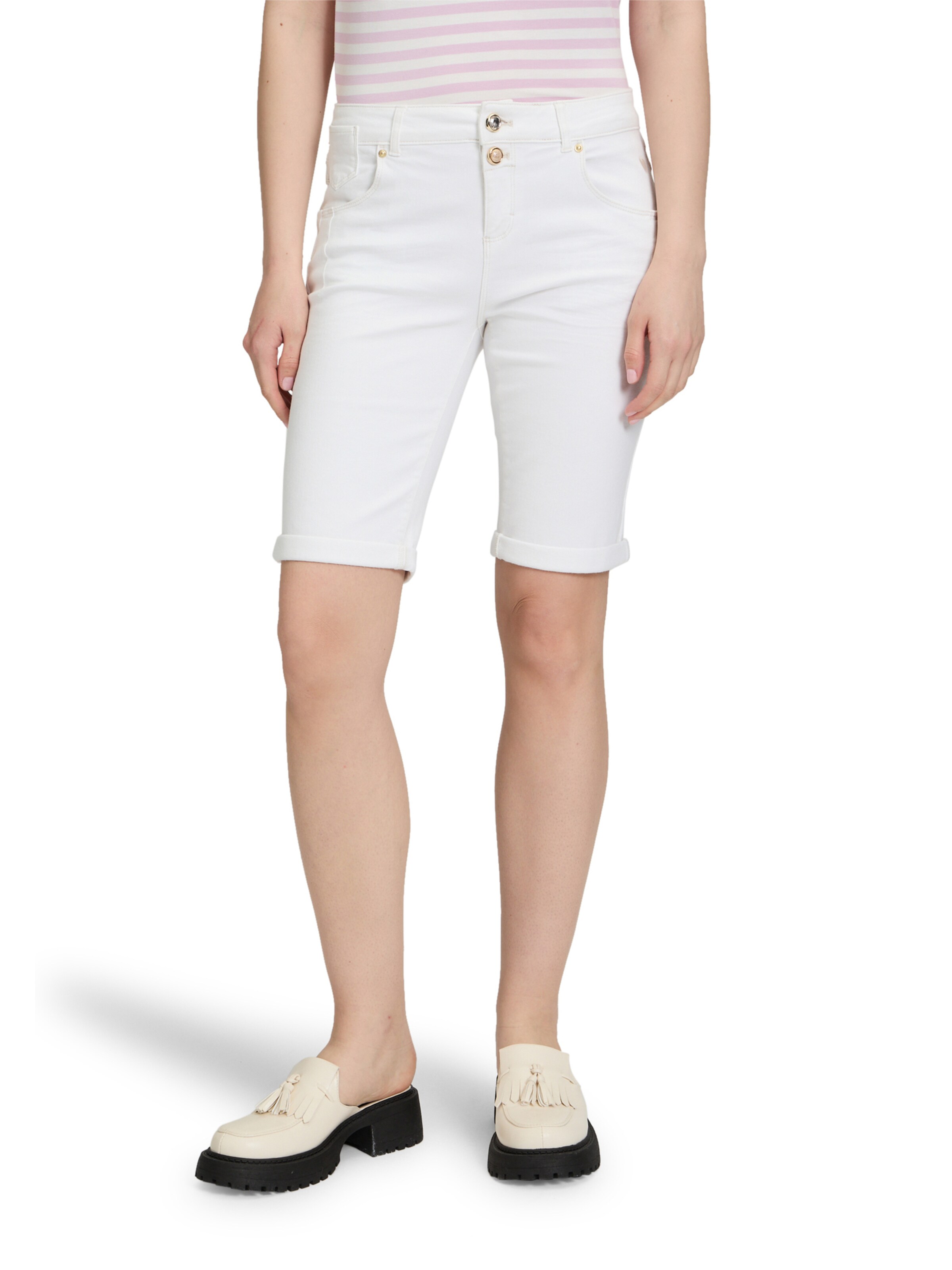 Cartoon Skinny Pants in White: front