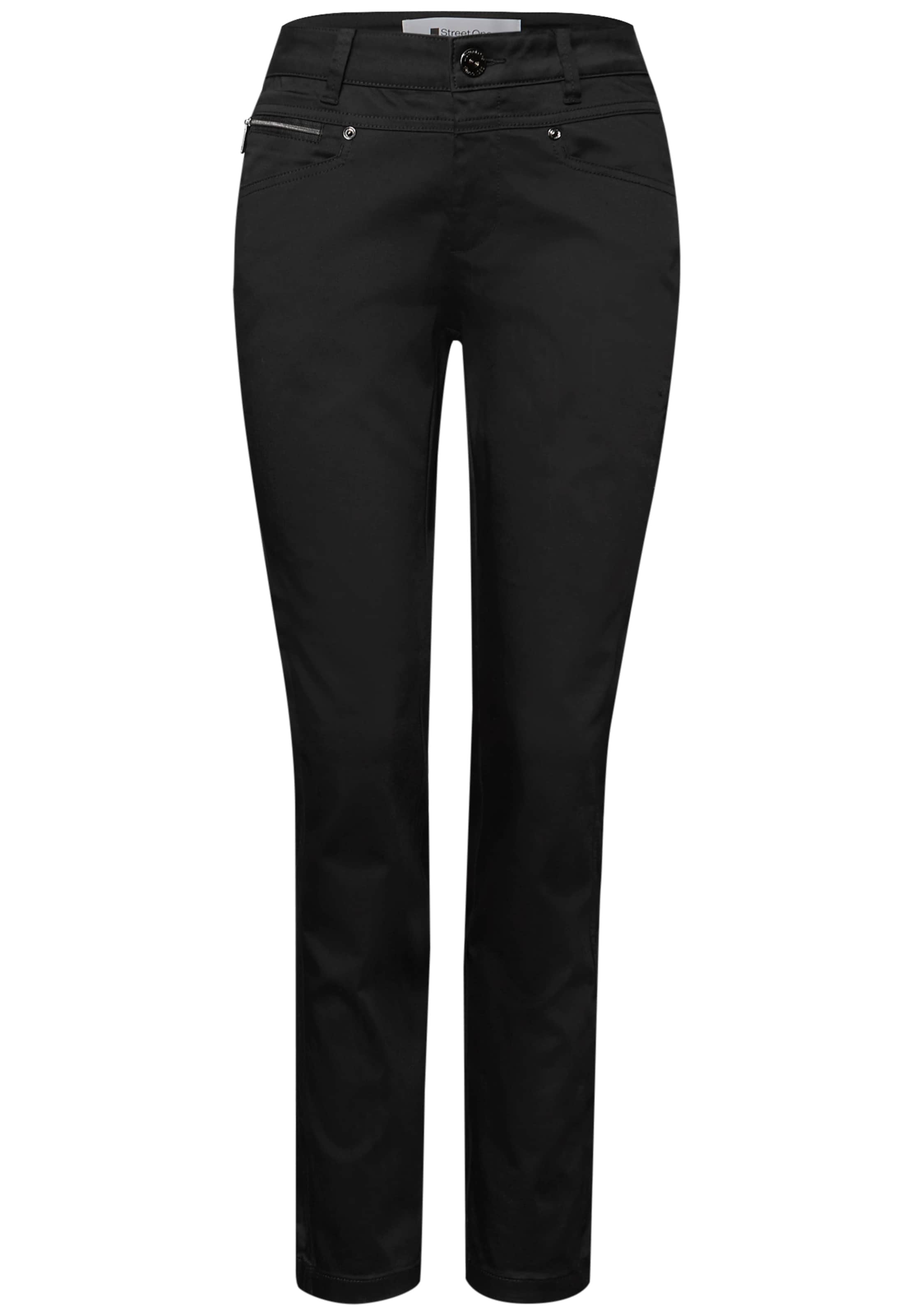 STREET ONE Slimfit Hose in Schwarz: Vorderseite