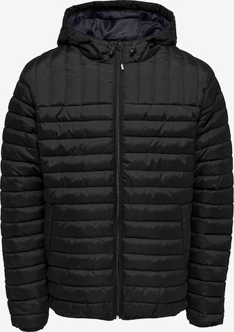 Only & Sons Regular Fit Übergangsjacke 'Paul' in Schwarz: predná strana